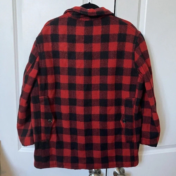 Vintage T. Eaton Wool Red Black Buffalo Plaid Lumberjack Shirt Jacket Shacket - Picture 5 of 6